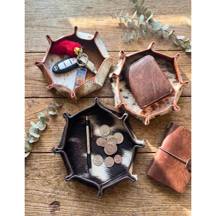 El Paso Cowhide Octagon Tray