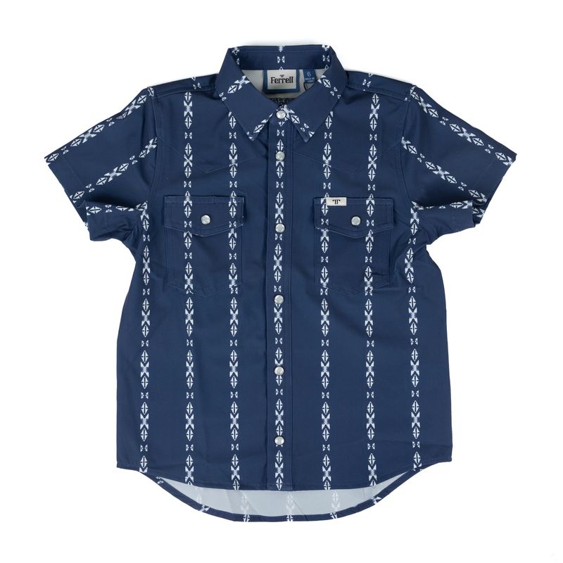 Ferrell Brand Boy's Maverick Short Sleeve Shirt - Blue