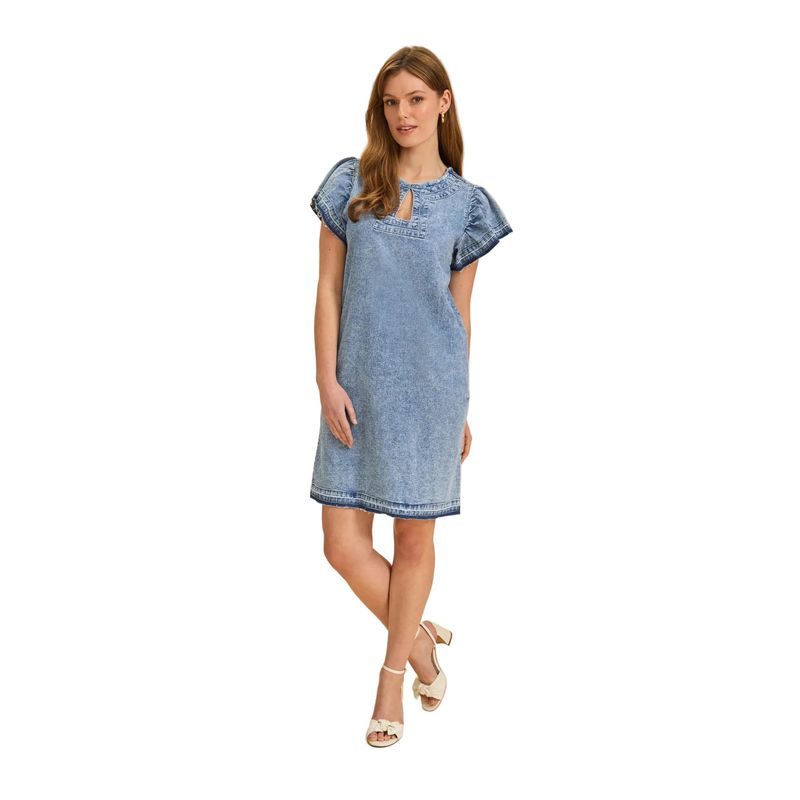FDJ Women's Chambray Shift Dress - Snow Wash
