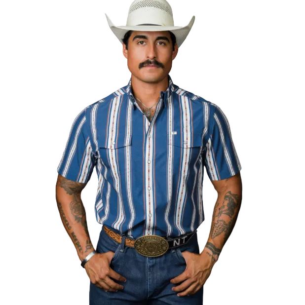 Ferrell Brand Men's The Hudson Short Sleeve Shirt - Blue