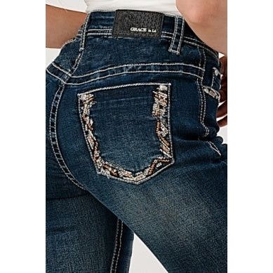 Grace in LA Girl's Bootcut Jeans - Yoke - GBS467