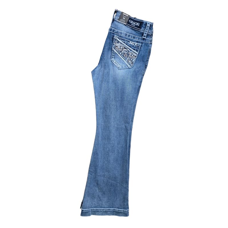 Grace in LA Girl's Zig Zig Stitch Jeans
