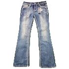 Grace in LA Women's Aztec Bootcut Jeans- Blue - EB61779