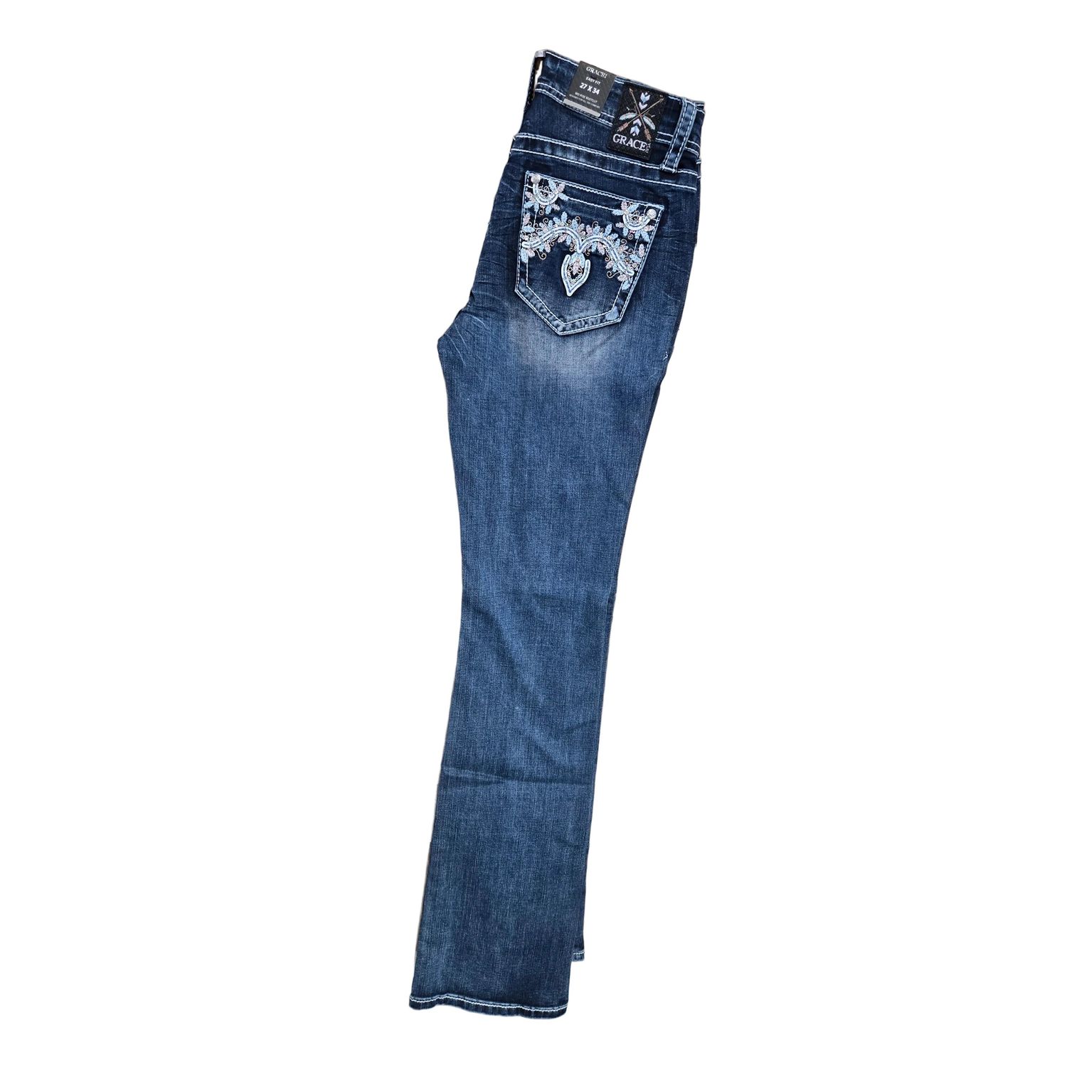 Grace in LA Women's Aztec Sequins Jeans
