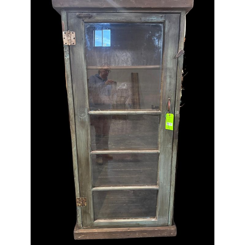 Green Cabinet with Glass Door