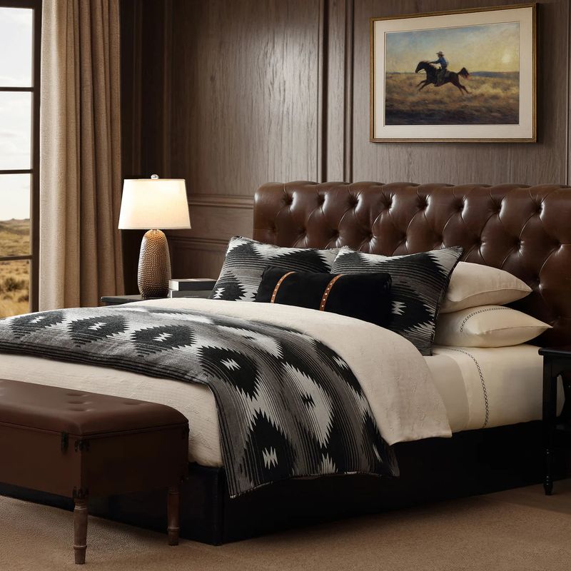 Hi End Accents Silverado Chenille Jacquard 3 Piece Comforter Cover Set- Black