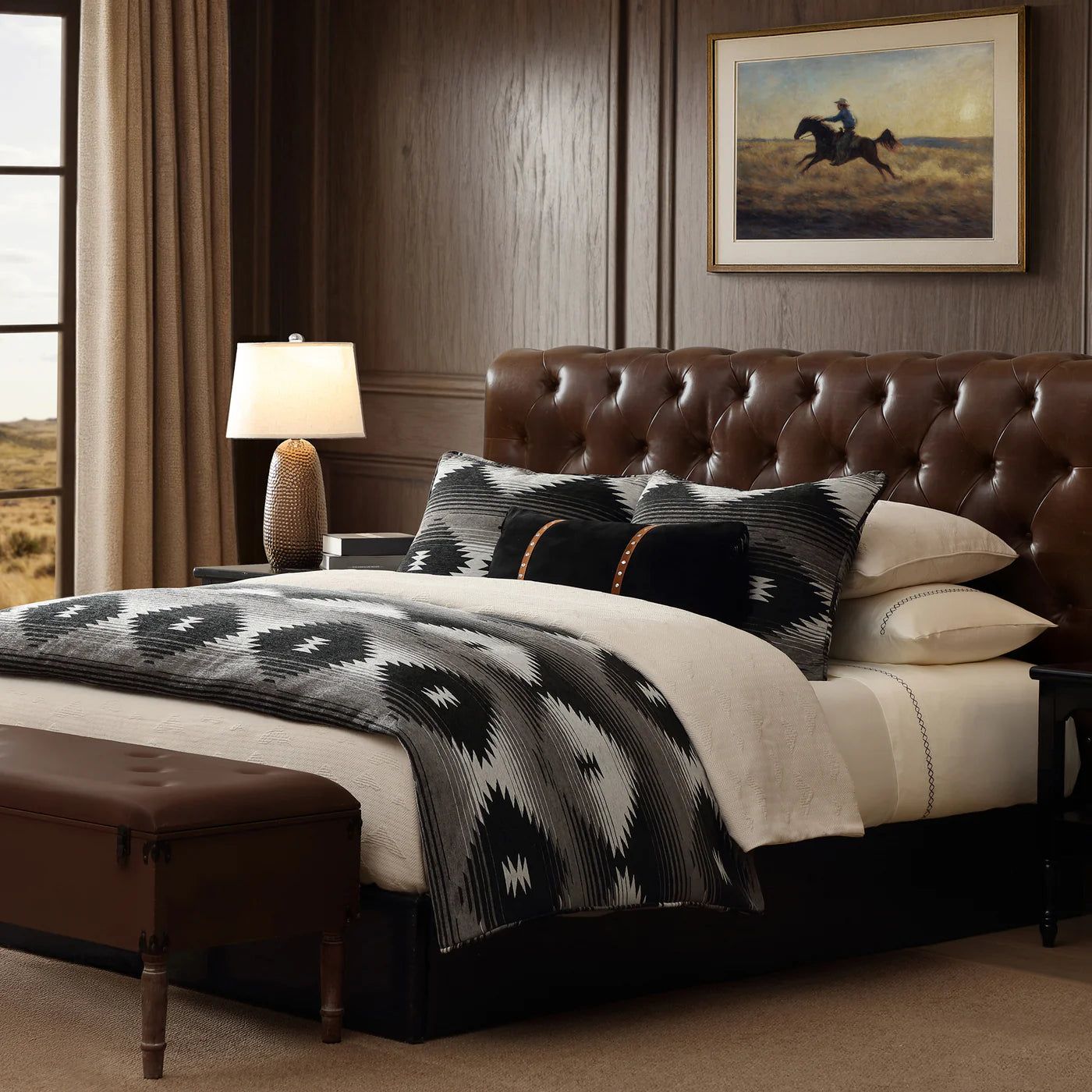 Hi End Accents Silverado Chenille Jacquard 3 Piece Duvet Cover Set- Black