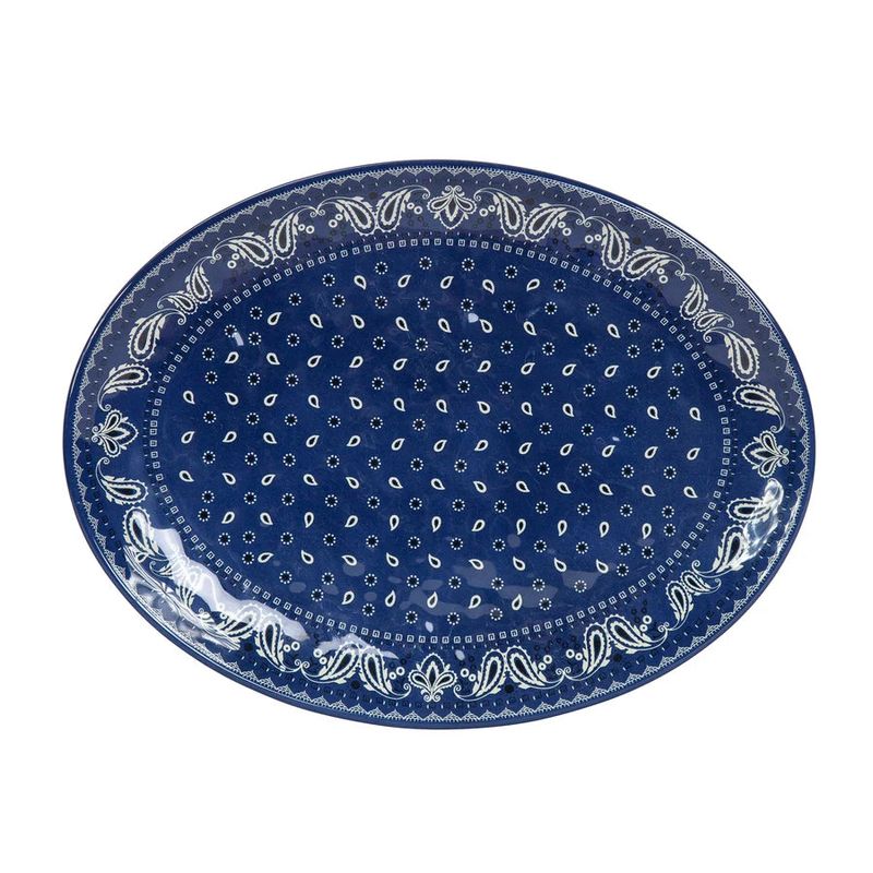 Hiend Accents Patchwork Bandana Melamine 14 Piece Dinnerware Set