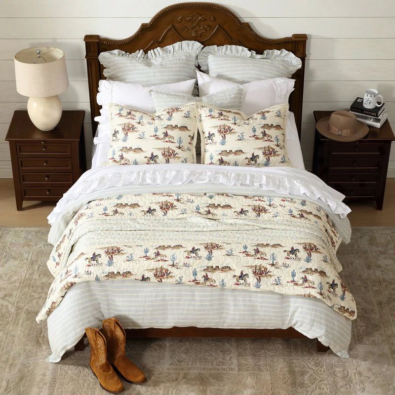 Hi End Accents Desert Trail Reversible Quilt Set- Sandstone