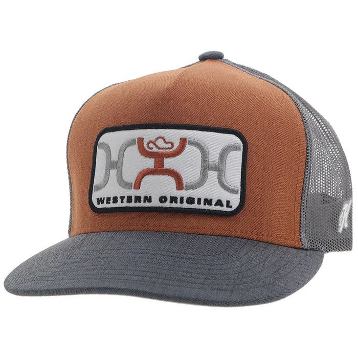 Hooey Youth Loop Curved Bill Trucker Cap - Orange/Grey