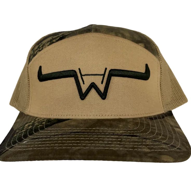 Hostile Western Curved Bill Logo Cap - Green Camo/Tan
