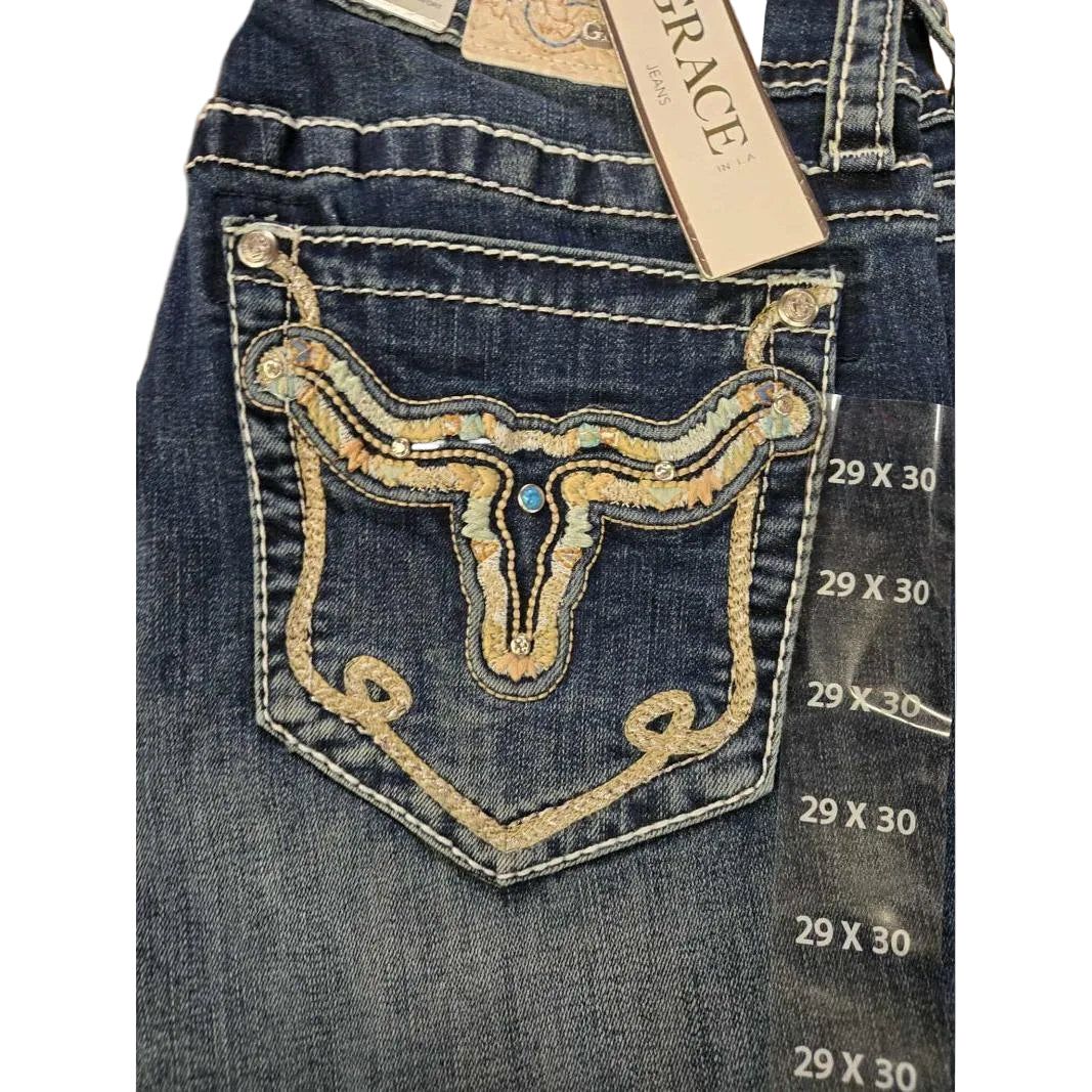 Grace in LA Women's Steer Head Jeans - EN51980