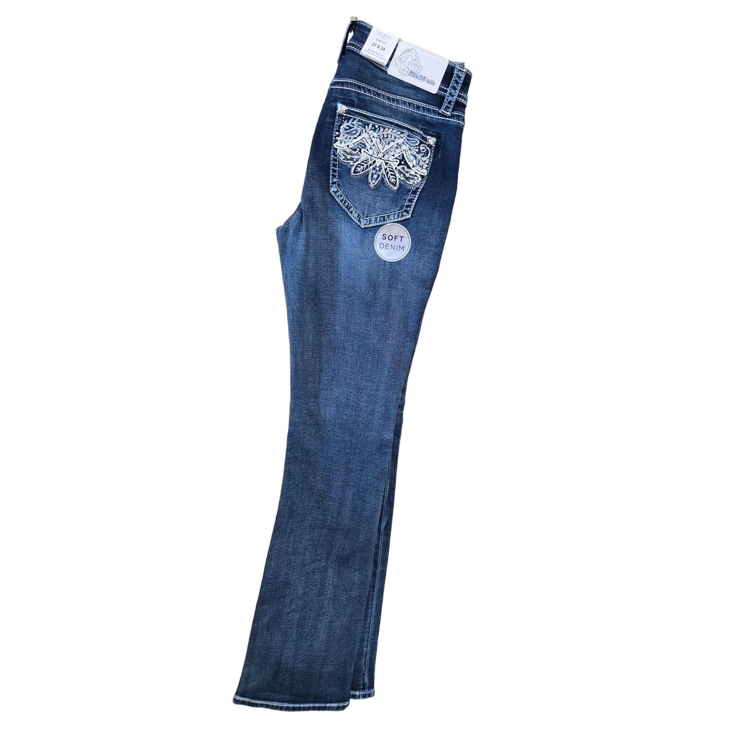 Grace in LA Women's Aztec Modify Jeans - EB62042-KT