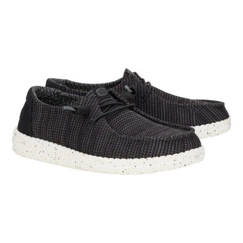 Hey Dude Women's Wendy Wide Stretch Sox Shoes - Black/White