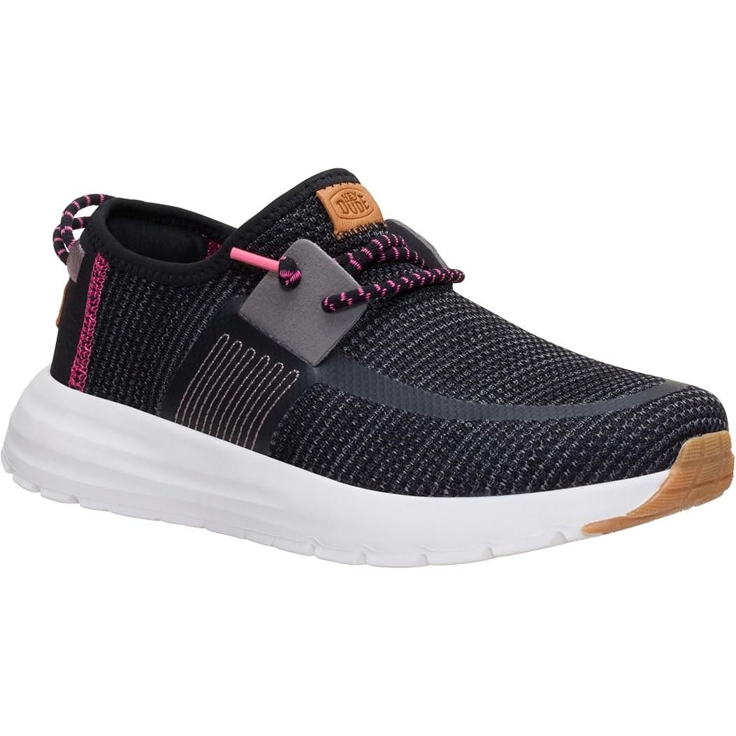 Hey Dude Women's Sirocco Stretch Sox - Black Onyx/Pink