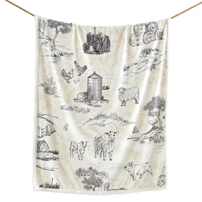 Hi End Accents Farmlife Campfire Sherpa Throw - Brown