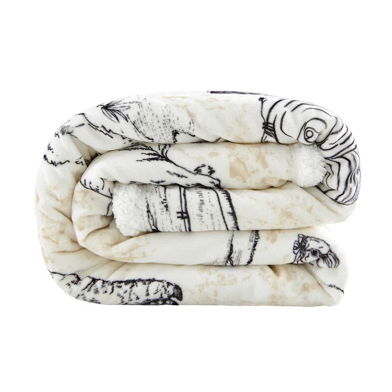 Hi End Accents Farmlife Campfire Sherpa Throw - Brown