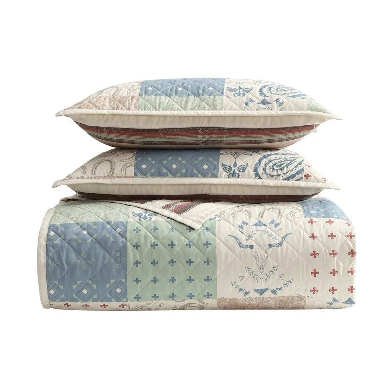 Hi End Accents Patchwork Paisley Quilt Set