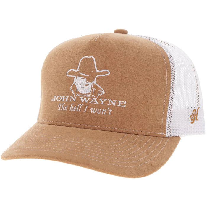 Hooey John Wayne Curved Bill Trucker Cap - Tan/White