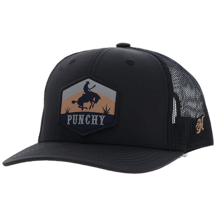 Hooey Ranchero Punchy Curved Bill Trucker Cap - Black