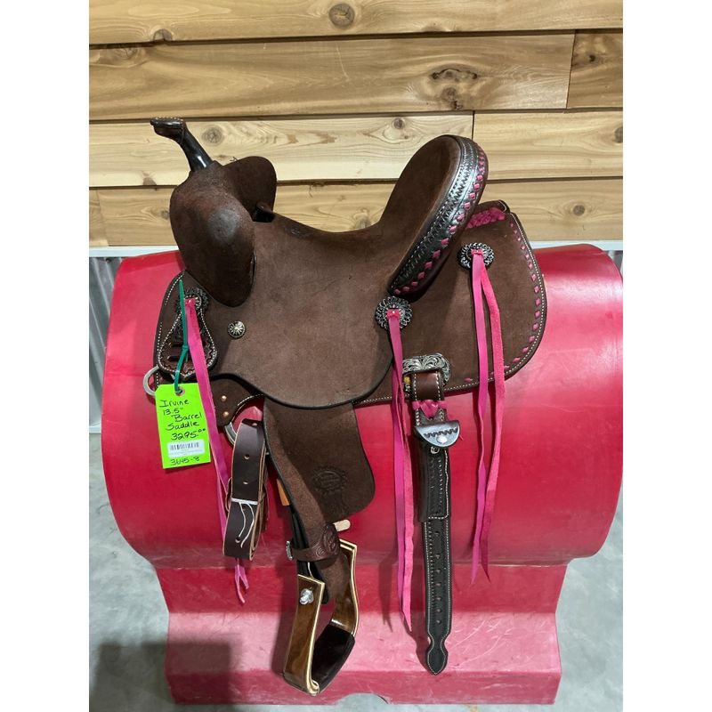 Irvine 13.5" Barrel Saddle-Chocolate