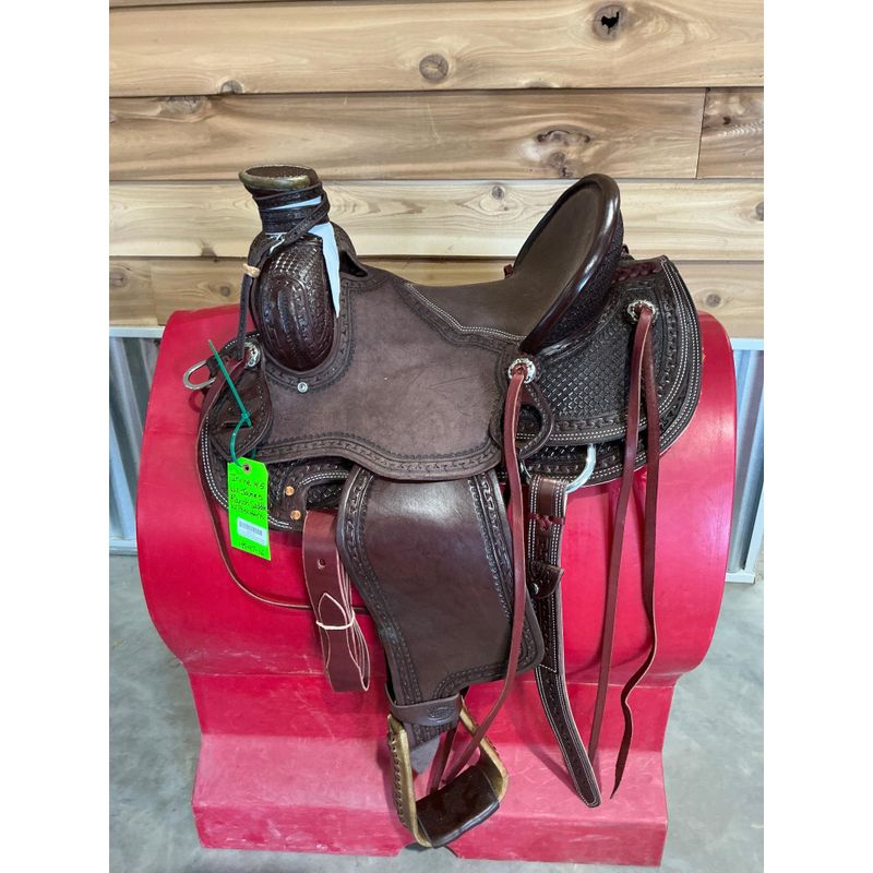 Irvine 14.5" Will James Ranch Saddle w/ Post Horn-3/4 Bicycle Seat