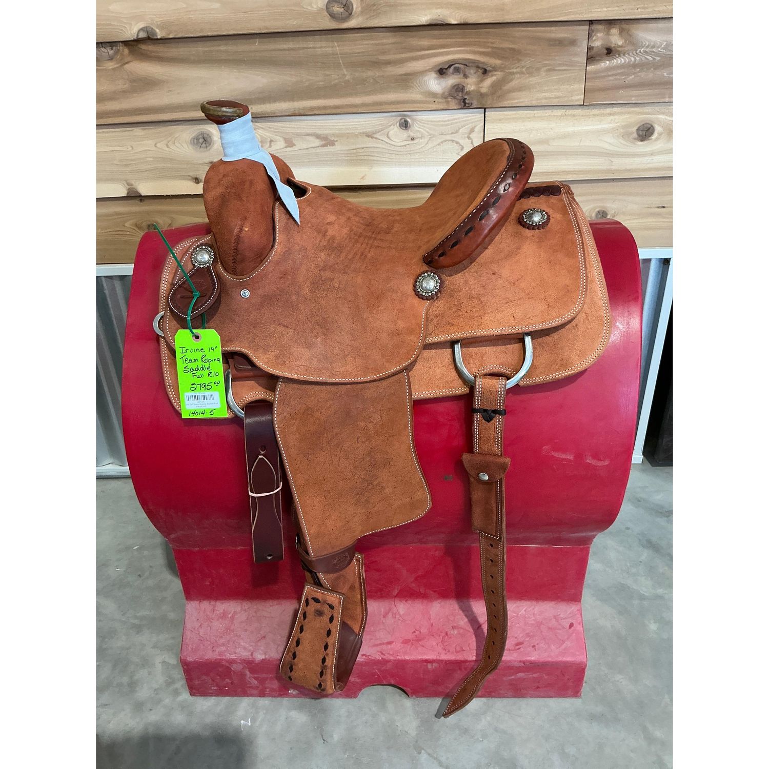Irvine 14" Team Roping Saddle-Full Rough out
