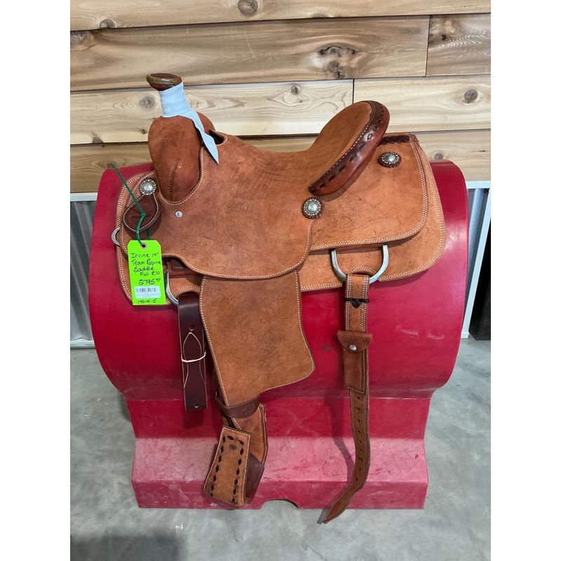 Irvine 14" Team Roping Saddle-Full Rough out