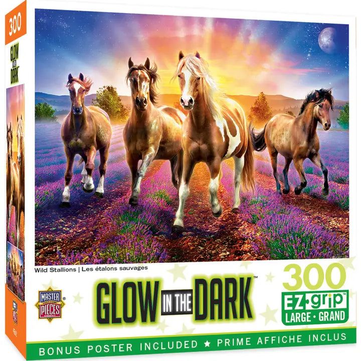 Glow in the Dark Wild Stallions 300 Piece EZ Grip Puzzle