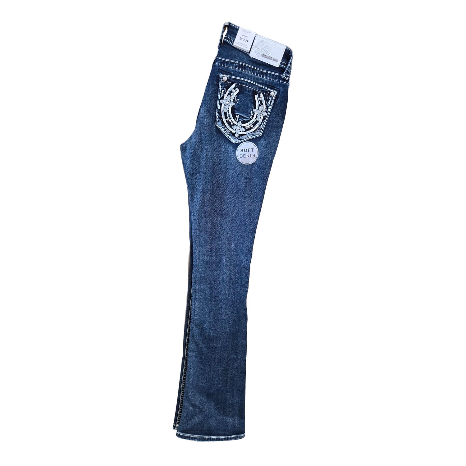 Grace in LA Women's Horse Shoe Jeans - EB52056-KT