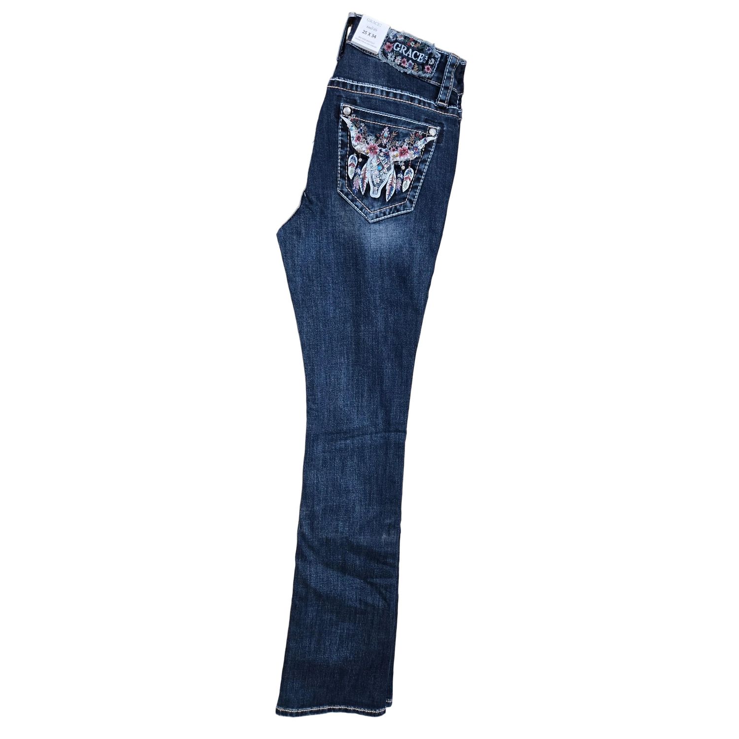 Grace in LA Women's Steer Head Jeans - EB62041