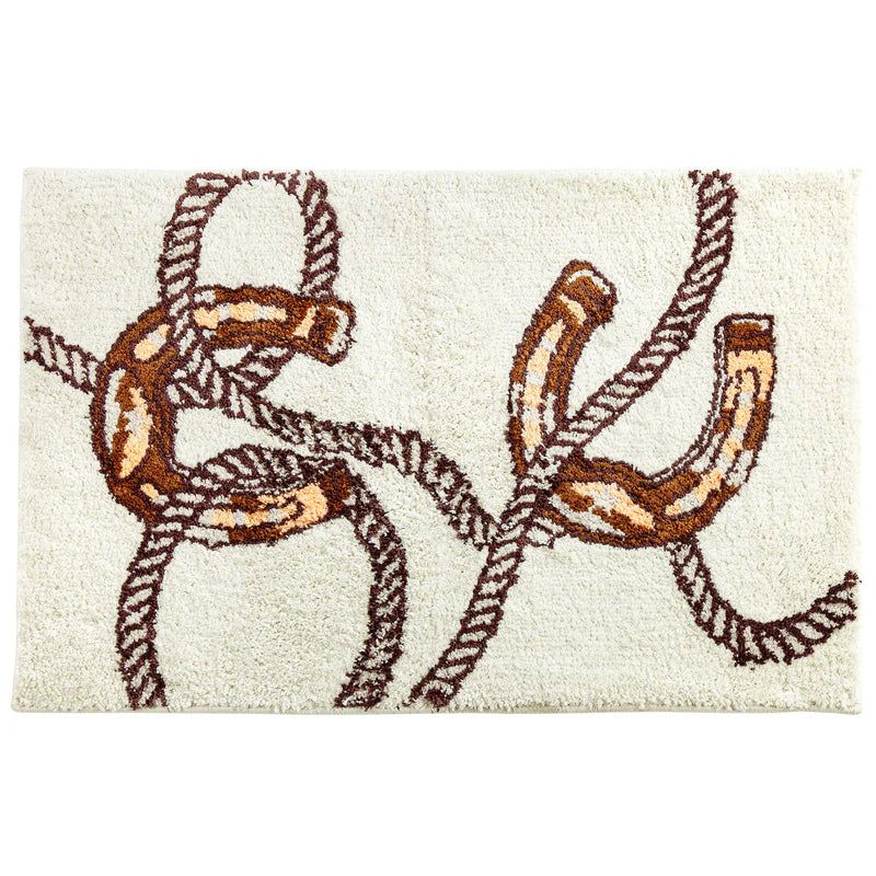 HiEnd Accents Pierre Equestrian Bath and Kitchen Rug- White