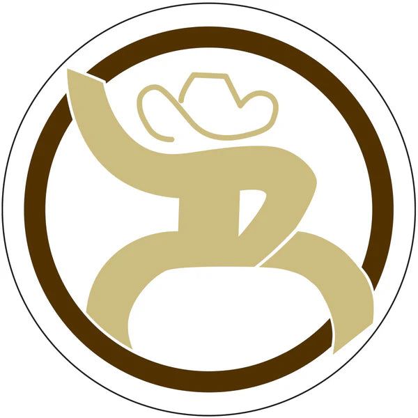 Hooey Roughy Strap Brown Circle Sticker - Tan/Brown
