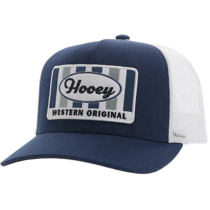 Hooey Sudan Curved Bill Truckers Cap - Navy/White