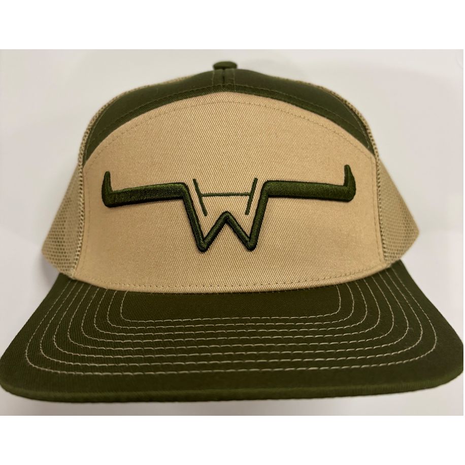 Hostile Western 7 Panel Logo Cap - Brown/Green