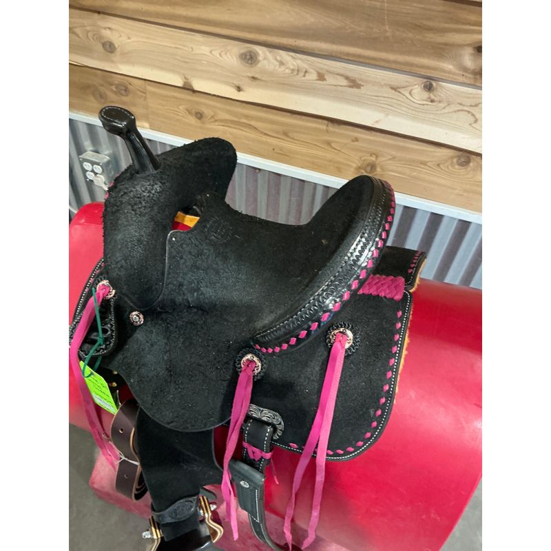 Irvine 12.5" Barrel Saddle-Black Leather