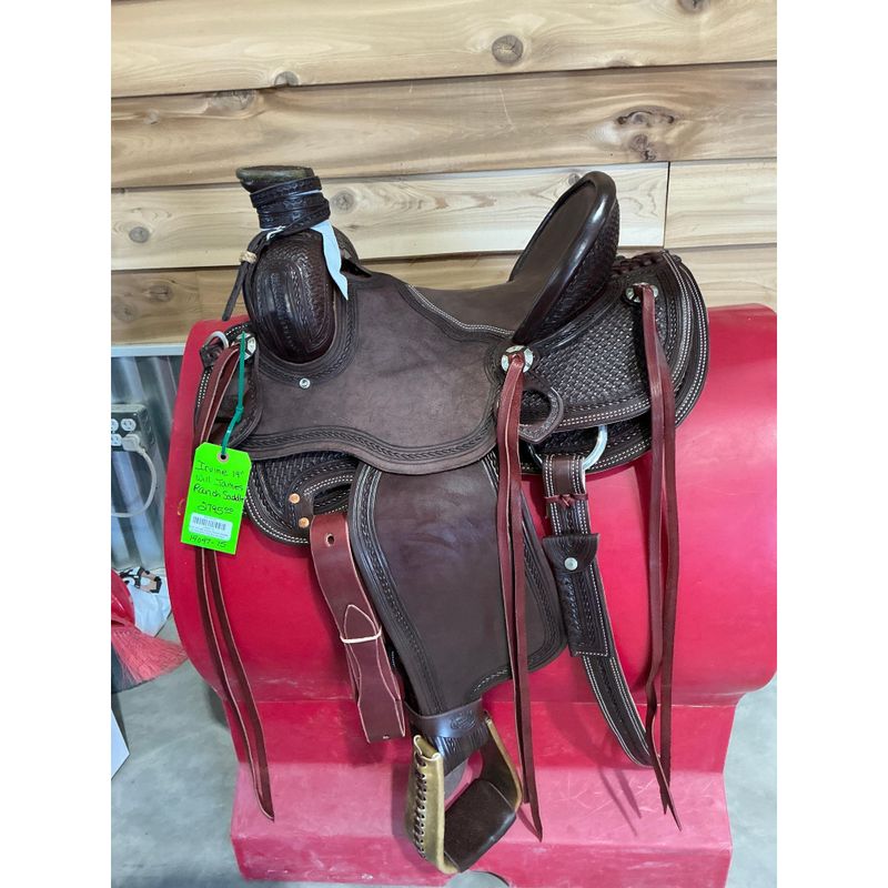 Irvine 14" Will James Ranch Saddle w/ Post Horn-3/4 Bicycle Seat