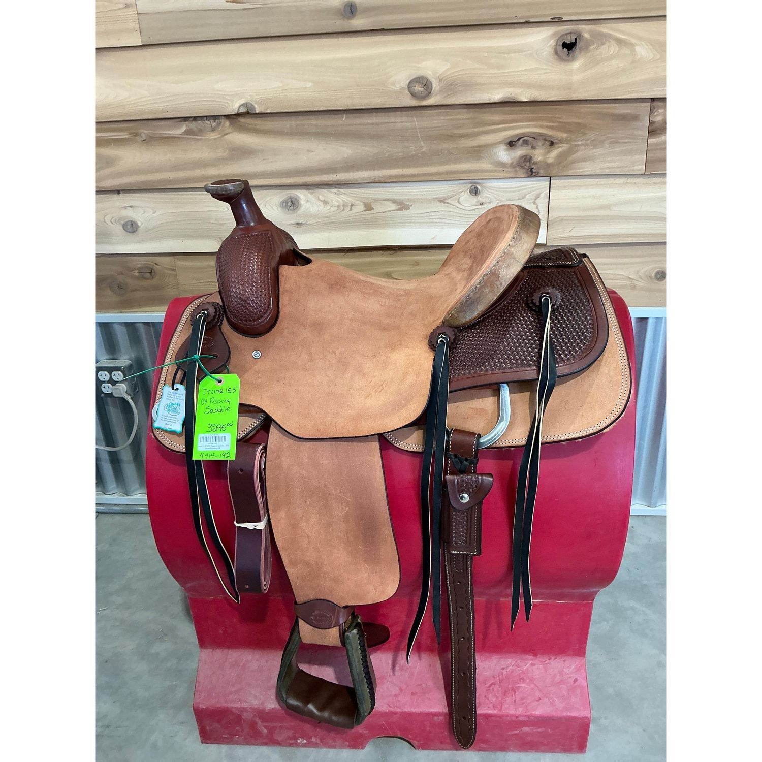 Irvine 15.5" OY Roping Saddle - 1/4 Tooled Heavy Oil