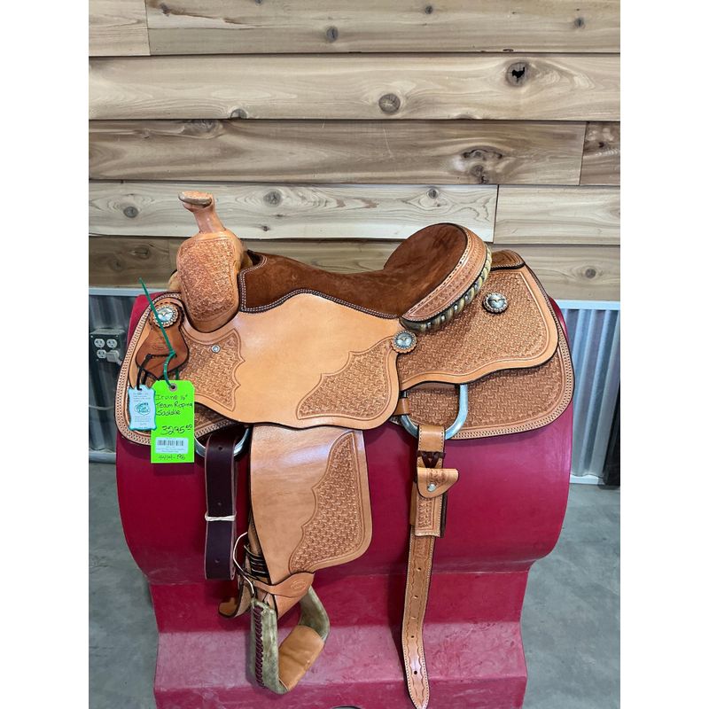 Irvine 16" Team Roping Saddle - Rust Padded Seat