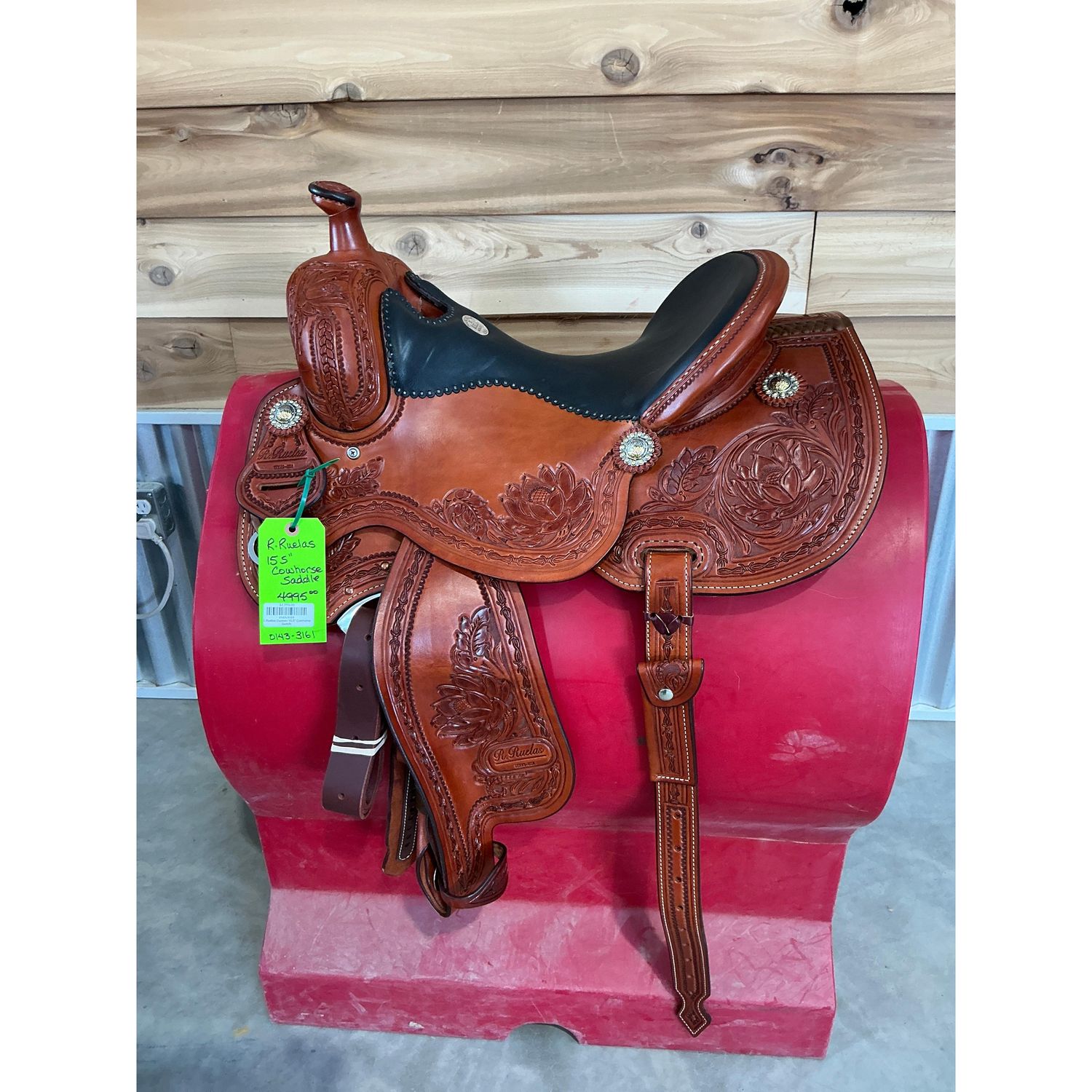 R.Ruelas Custom 15.5" Cowhorse Saddle - 0143-3161