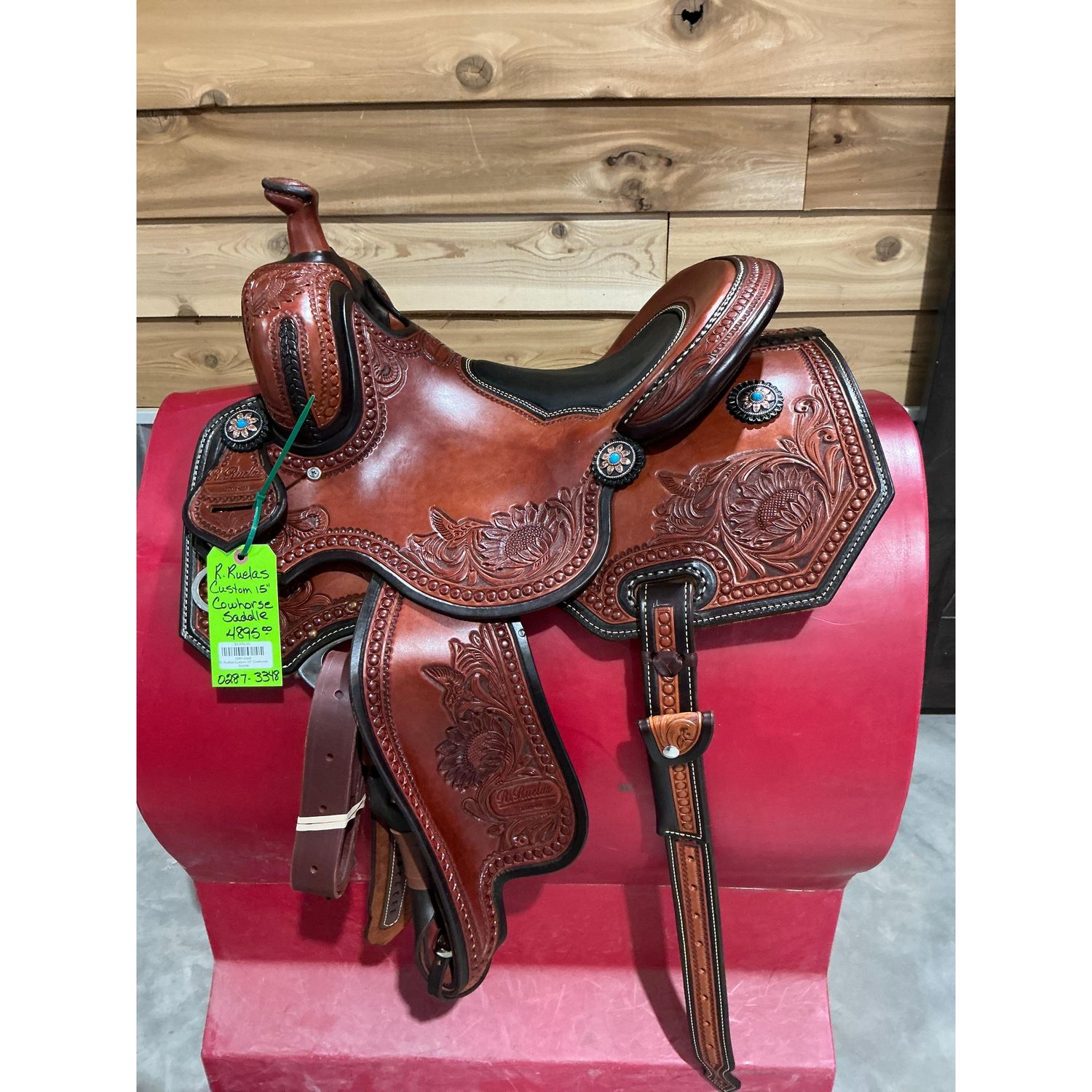 R. Ruelas Custom 15" Cowhorse Saddle - 0287-3348