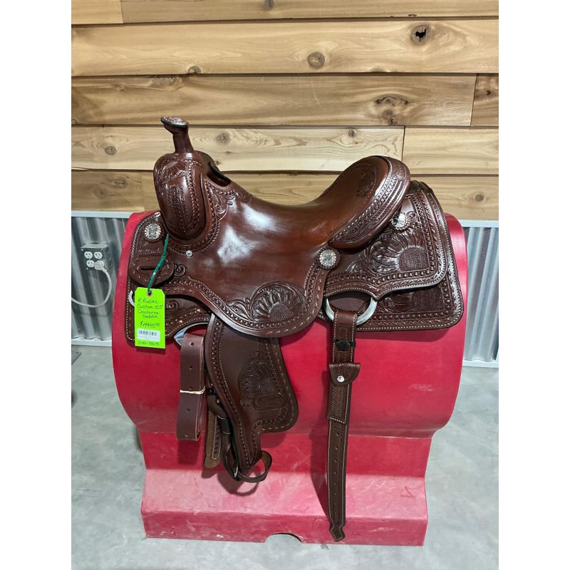 R. Ruelas Custom 16" Cowhorse Saddle - 0149-3213