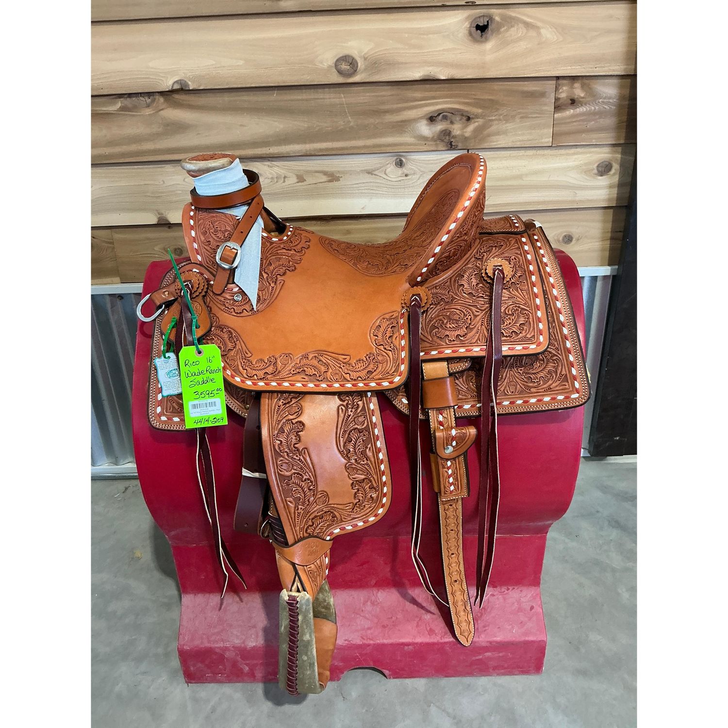 Rico 16" Wade Ranch Saddle - Red Buckstitch