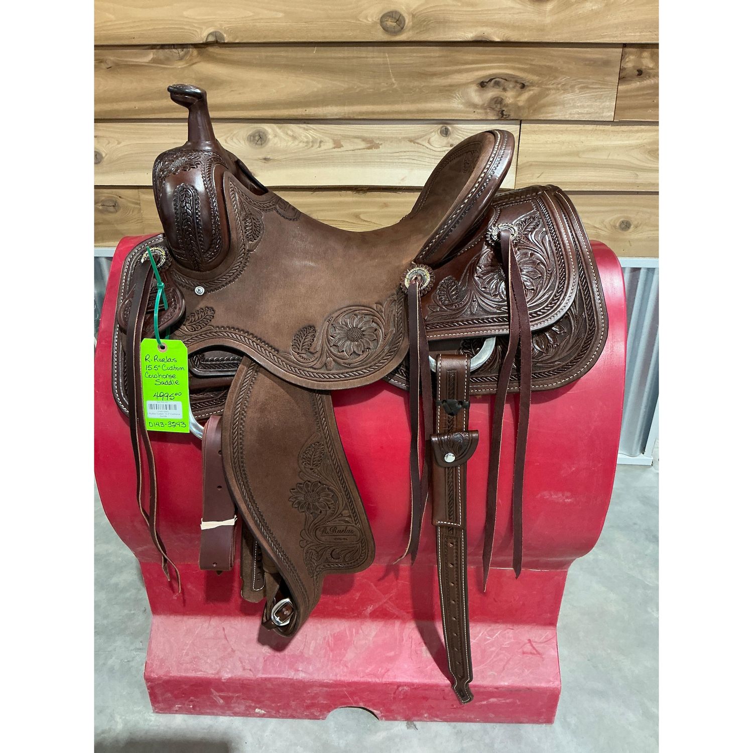 R. Ruelas Custom 15.5" Cowhorse Saddle - 0143-3243