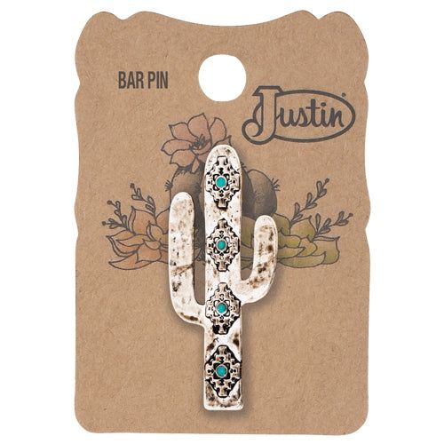 Justin Women's Cactus with Aztec Design Pin