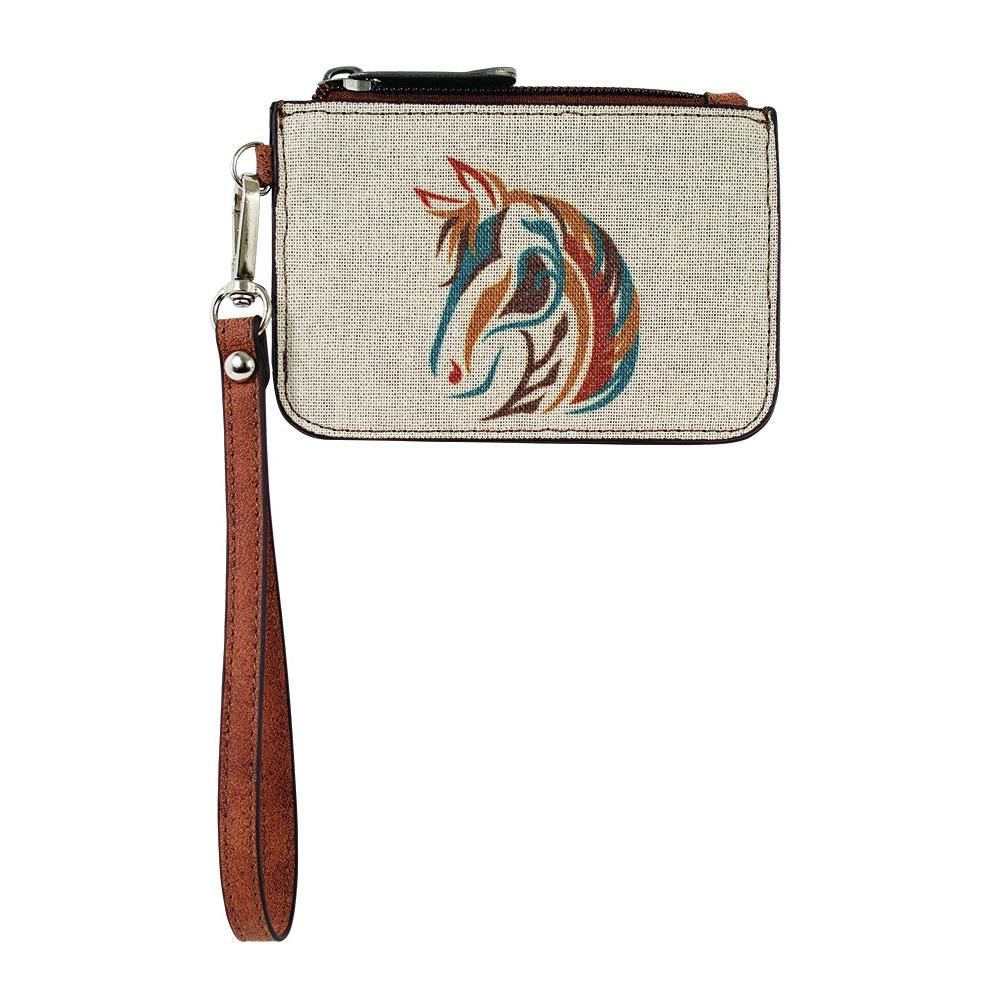 Justin Women's Mini Canvas Card Organizer with Horsehead