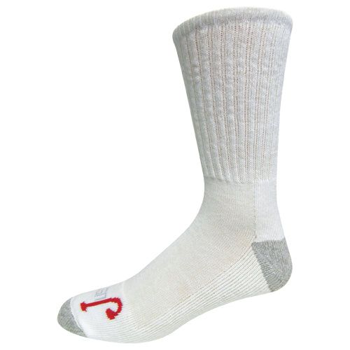 Justin Men's 3-Pack Half Cushion Cotton Crew Sock - White - 9500G043553-M