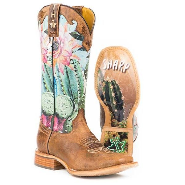 Tin Haul Women's Cactilicious Western Boot-Brown