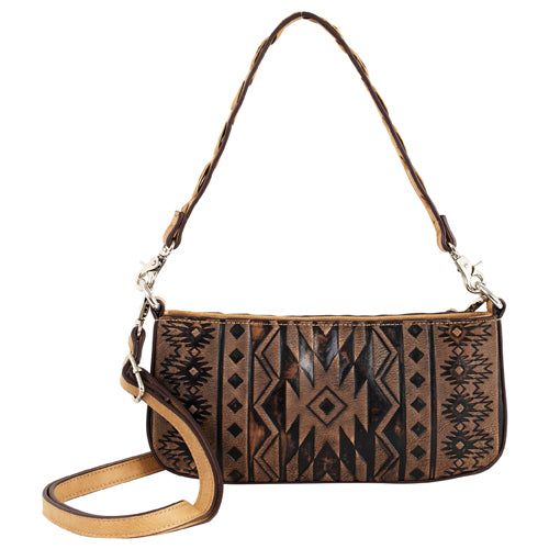 Justin Women's Mini Convertible Bag with Southwestern Emboss- Brown