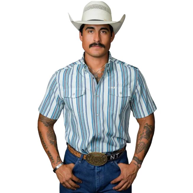 Ferrell Brand Men's Short Sleeve The James Shirt - Light Blue